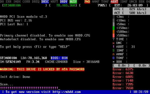 Mhdd提示硬盘已加密